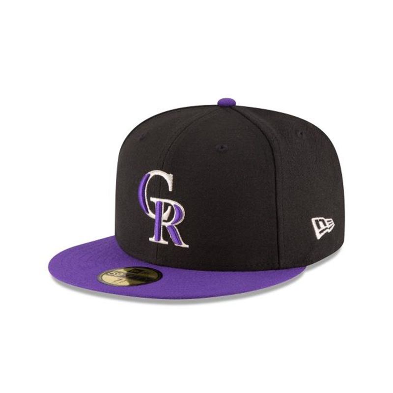 MLB Colorado Rockies Authentic Collection 59Fifty Fitted (SWH8309) - Black New Era Caps